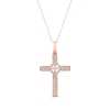 Diamond Cross Necklace 3/8 ct tw Round-cut 10K Rose Gold