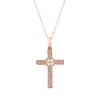 Thumbnail Image 0 of Diamond Cross Necklace 3/8 ct tw Round-cut 10K Rose Gold