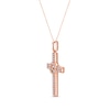 Thumbnail Image 1 of Diamond Cross Necklace 3/8 ct tw Round-cut 10K Rose Gold