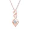 Thumbnail Image 0 of Diamond Necklace 1/10 ct tw Round-cut 10K Rose Gold