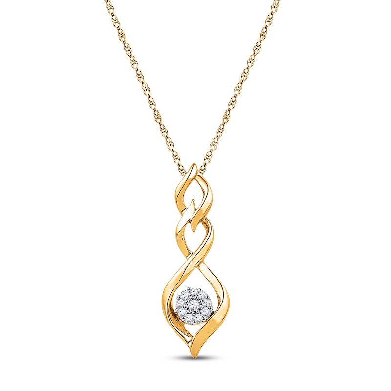 Diamond Necklace 1/10 ct tw Round-cut 10K Yellow Gold