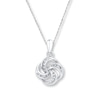 Thumbnail Image 0 of Love Knot Necklace 1/10 ct tw Diamonds Sterling Silver