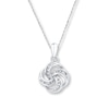 Thumbnail Image 1 of Love Knot Necklace 1/10 ct tw Diamonds Sterling Silver