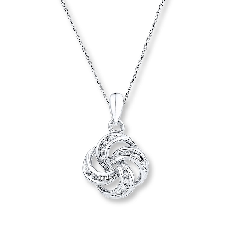Love Knot Necklace 1/10 ct tw Diamonds Sterling Silver