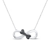Thumbnail Image 1 of Bone Infinity Necklace 1/20 cttw Black Diamonds Sterling Silver