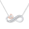 Thumbnail Image 0 of Infinity Necklace 1/20 ct tw Diamonds Sterling Silver & 10K Rose Gold