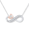 Thumbnail Image 1 of Infinity Necklace 1/20 ct tw Diamonds Sterling Silver & 10K Rose Gold