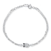 Thumbnail Image 1 of Young Teen Owl Bracelet Black & White Diamonds Sterling Silver
