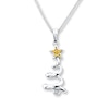 Thumbnail Image 0 of Christmas Tree Necklace With Diamonds Sterling Silver & 10K Yellow Gold