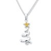 Thumbnail Image 1 of Christmas Tree Necklace With Diamonds Sterling Silver & 10K Yellow Gold