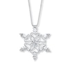 Thumbnail Image 0 of Snowflake Necklace Diamond Accents Sterling Silver