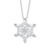 Thumbnail Image 1 of Snowflake Necklace Diamond Accents Sterling Silver