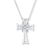 Thumbnail Image 0 of Infinity Cross Necklace Diamond Accent Sterling Silver