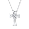 Thumbnail Image 1 of Infinity Cross Necklace Diamond Accent Sterling Silver