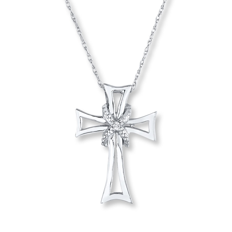 Infinity Cross Necklace Diamond Accent Sterling Silver