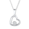 Thumbnail Image 1 of Heart Necklace 1/20 ct tw Diamonds Sterling Silver