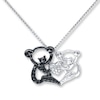Thumbnail Image 1 of Koala Bear Necklace Black Diamond Accents Sterling Silver