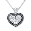 Thumbnail Image 0 of Heart Locket Necklace 1/20 ct tw Diamonds Sterling Silver