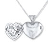 Thumbnail Image 1 of Heart Locket Necklace 1/20 ct tw Diamonds Sterling Silver