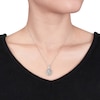 Thumbnail Image 3 of Oval Locket Necklace 1/10 ct tw Diamonds Sterling Silver