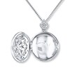 Thumbnail Image 2 of Locket Necklace 1/10 ct tw Diamonds Sterling Silver