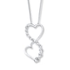 Thumbnail Image 0 of Double Heart Necklace 1/4 ct tw Diamonds 10K White Gold