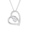 Thumbnail Image 1 of Diamond Heart Necklace 1/4 ct tw Round-cut 14K White Gold