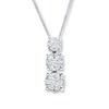 Thumbnail Image 0 of Diamond Necklace 3/8 ct tw Round-cut 14K White Gold