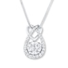 Diamond Heart Necklace 3/4 carat tw 14K White Gold