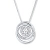 Thumbnail Image 0 of Diamond Circle Necklace 1/4 ct tw Round-cut 10K White Gold