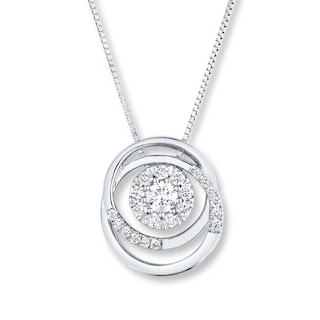 Diamond Circle Necklace 1/4 ct tw Round-cut 10K White Gold | Kay