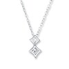 Thumbnail Image 0 of Diamond Necklace 1/6 ct tw Princess-cut 10K White Gold