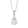 Thumbnail Image 0 of Diamond Teardrop Necklace 3/4 carat tw 14K White Gold