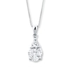 Thumbnail Image 1 of Diamond Teardrop Necklace 3/4 carat tw 14K White Gold