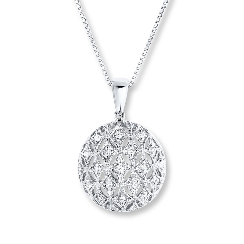 Diamond Necklace 1/10 ct tw Round-cut Sterling Silver