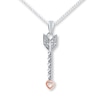 Thumbnail Image 1 of Arrow Necklace Diamond Accents Sterling Silver & 10K Rose Gold