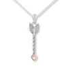 Thumbnail Image 0 of Arrow Necklace Diamond Accents Sterling Silver & 10K Rose Gold