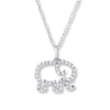 Thumbnail Image 1 of Elephant Necklace 1/10 ct tw Diamonds Sterling Silver