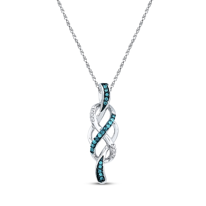 Infinity Knot Necklace 1/10 ct tw Diamonds Sterling Silver