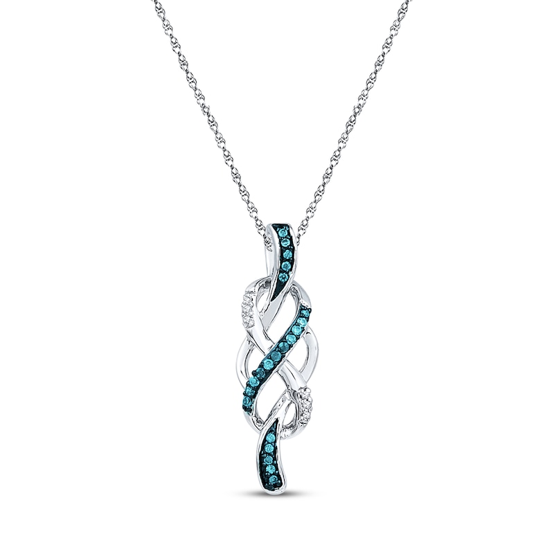 Main Image 1 of Infinity Knot Necklace 1/10 ct tw Diamonds Sterling Silver