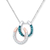 Thumbnail Image 0 of Horseshoe Necklace 1/6 ct tw Diamonds Sterling Silver & 10K Rose Gold