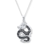 Thumbnail Image 0 of Dragon Necklace Black Diamond Accents Sterling Silver