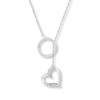 Thumbnail Image 0 of Heart Lariat Necklace Diamond Accents Sterling Silver