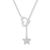 Thumbnail Image 1 of Star Lariat Necklace Diamond Accent Sterling Silver