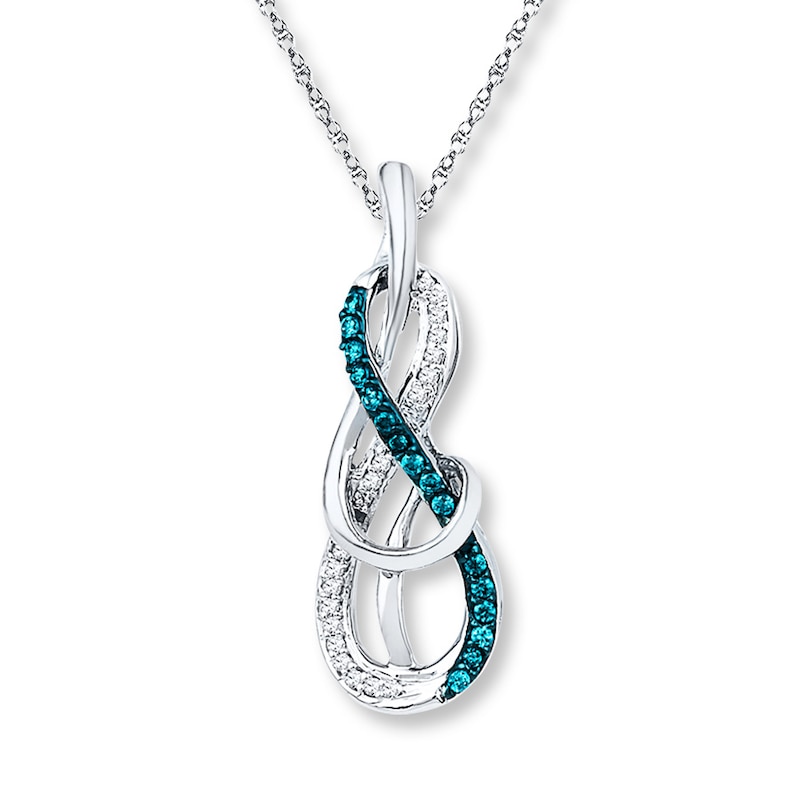 Main Image 1 of Infinity Symbol Necklace 1/6 ct tw Diamonds Sterling Silver