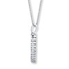 Thumbnail Image 2 of Diamond Heart Necklace 1/10 ct tw Round-cut Sterling Silver 18&quot;
