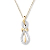 Thumbnail Image 1 of Infinity Necklace 1/5 ct tw Diamonds 10K Yellow Gold