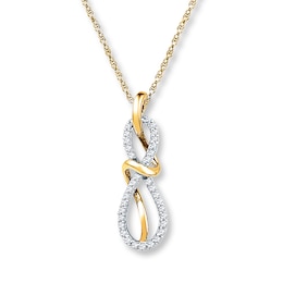 Infinity Necklace 1/5 ct tw Diamonds 10K Yellow Gold