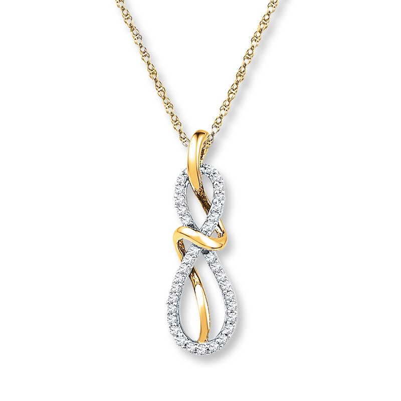 Main Image 1 of Infinity Necklace 1/5 ct tw Diamonds 10K Yellow Gold