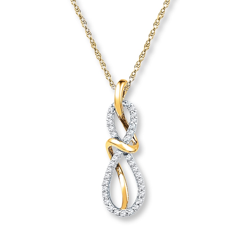 Infinity Necklace 1/5 ct tw Diamonds 10K Yellow Gold